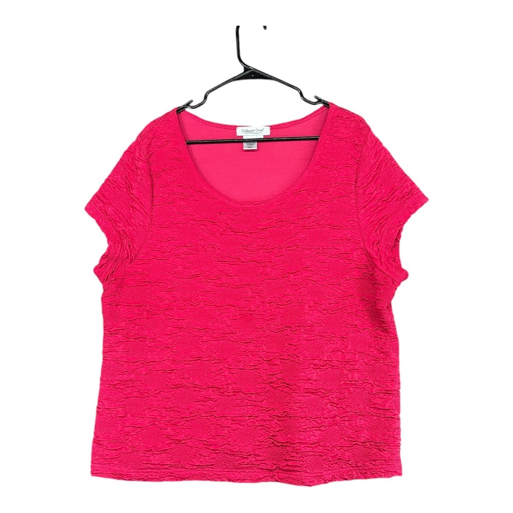 Coldwater Creek XXL Hot Pink Textured Top Boho Casual